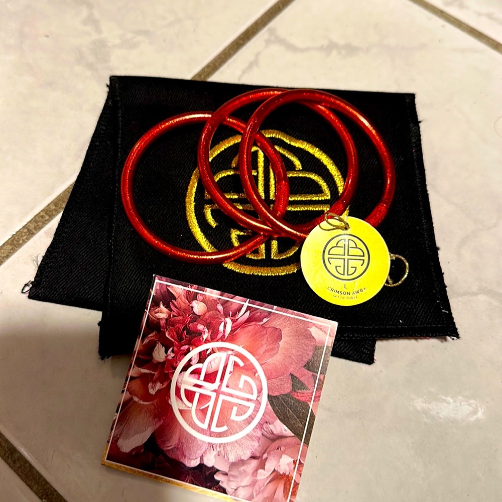 Budha girl All Weather Bangles - Crimson (red) set